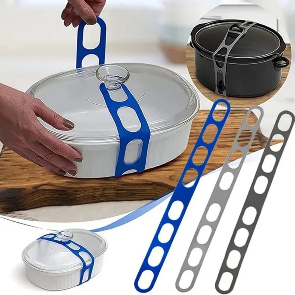 Camping Cooking Pot With Lid - Reusable Silicone Elastic Pot Lid Holder
