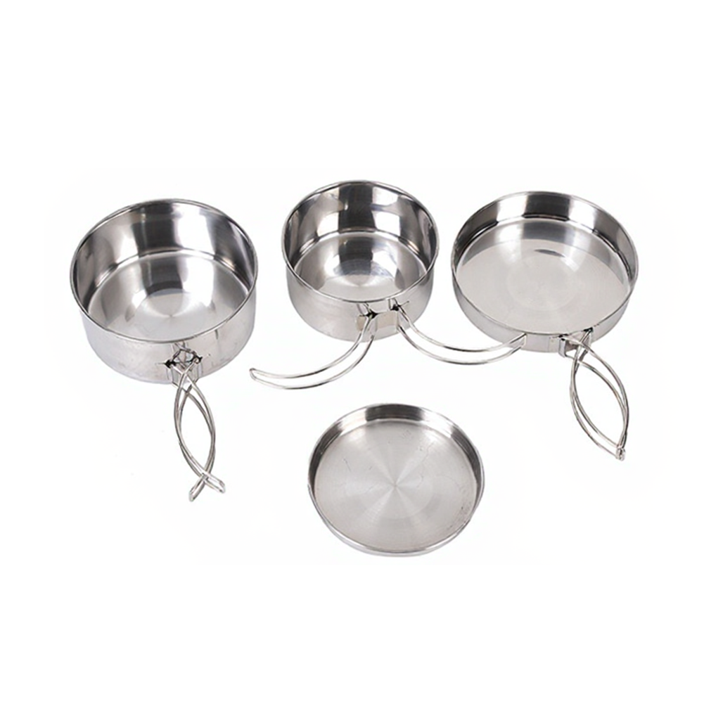 4-Piece Stainless Steel Outdoo - огляд і ціна Nesting Camping Cooking Set