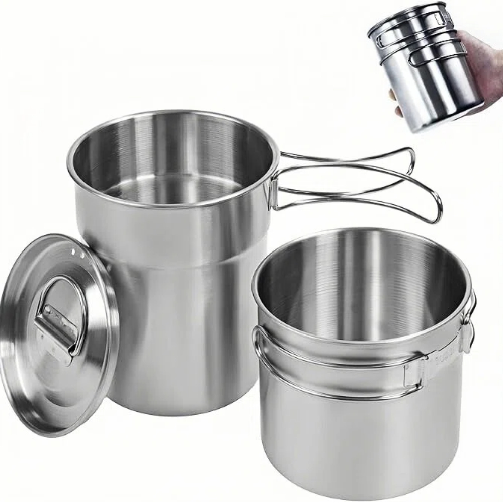 Foldable Camping Cups Mugs Cam - огляд і ціна Camping Cooking Pot With Lid