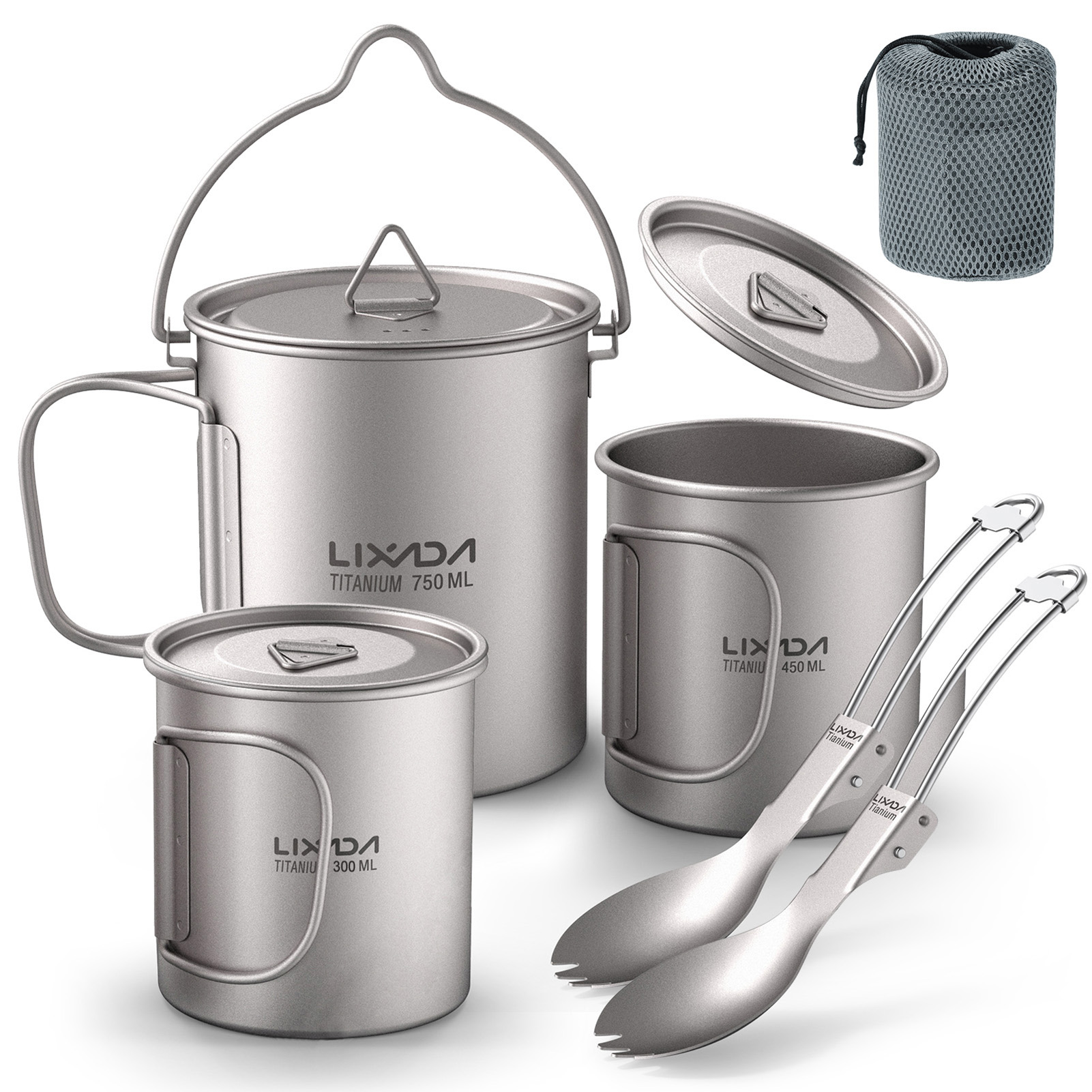 Ultralight 300ml/750ml Titaniu - огляд і ціна Camping Cooking Pot With Lid