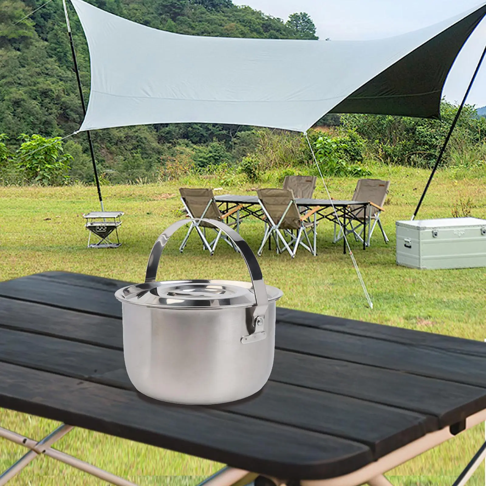 Camping Pot Made of Stainless  - огляд і ціна Camping Cooking Pot With Lid
