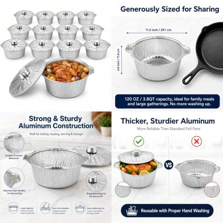 12 Pack Disposable Pot With Li - огляд і ціна Camping Cooking Pot With Lid