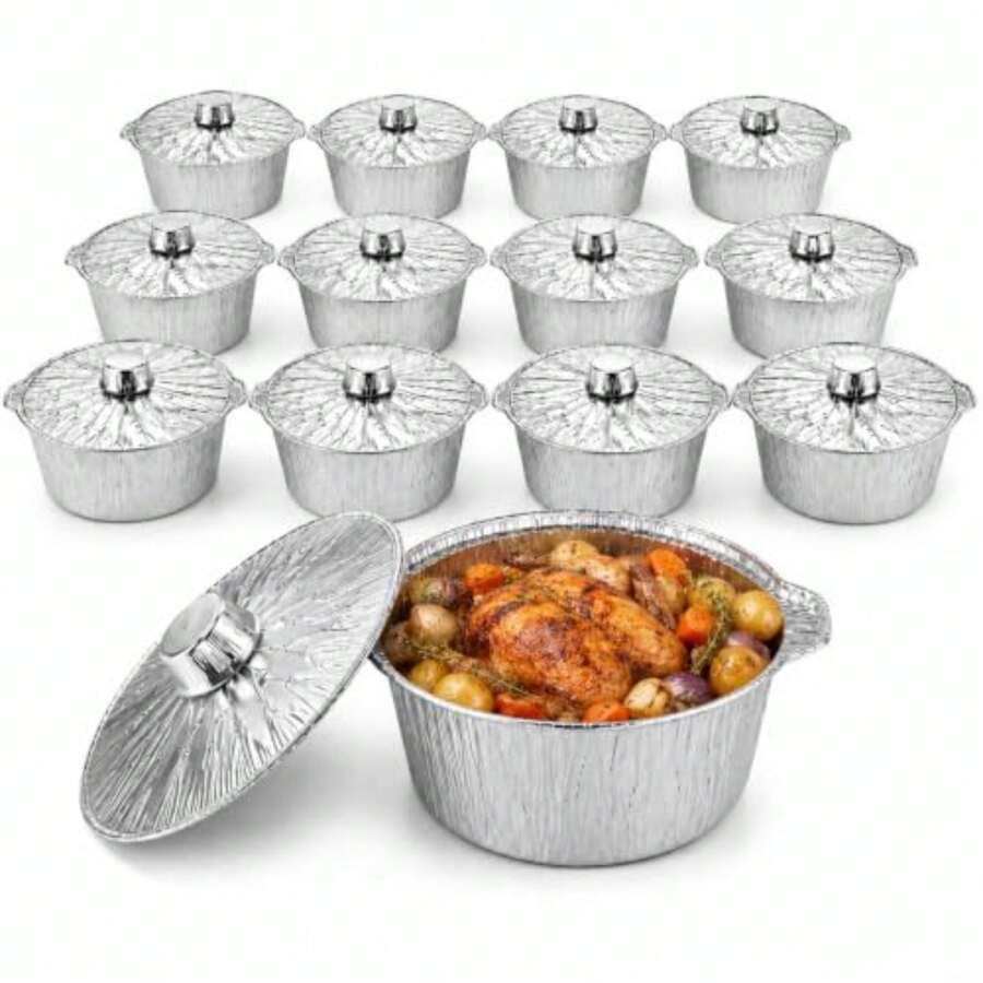 12 Pack Disposable Pot With Li - огляд і ціна Camping Cooking Pot With Lid
