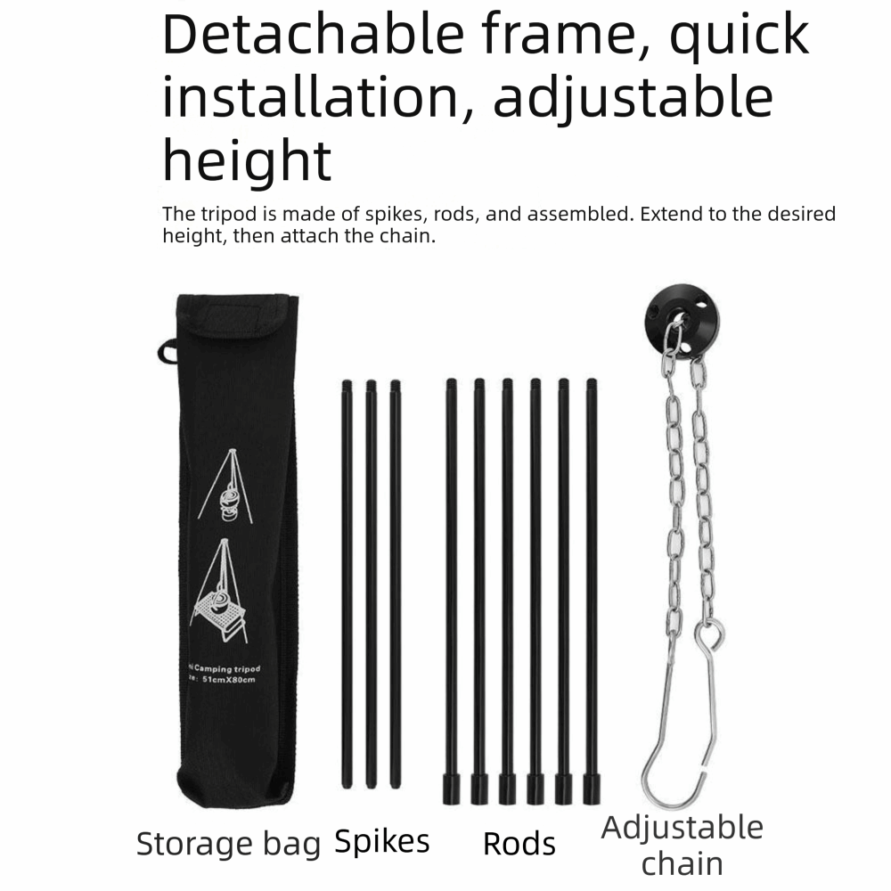 Portable Camping Tripod Detach - огляд і ціна Camping Cooking Pot Tripod