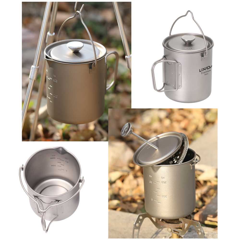 Ti Coffee Cup Lixada 750ml Tit - огляд і ціна Camping Cooking Pot With Lid