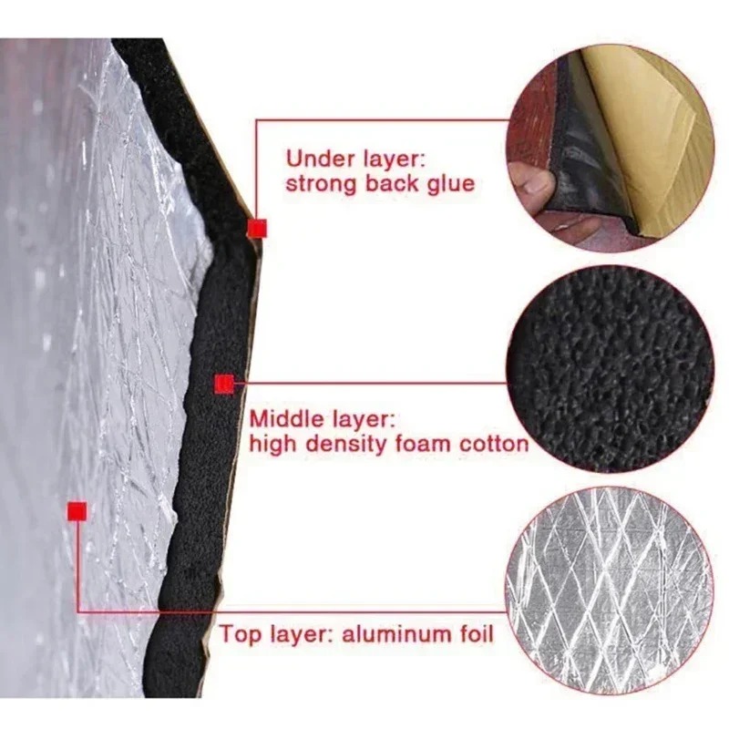 200x50cm 5/10mm Car Sound Mat  - огляд і ціна Aluminum Foil Heavy Duty