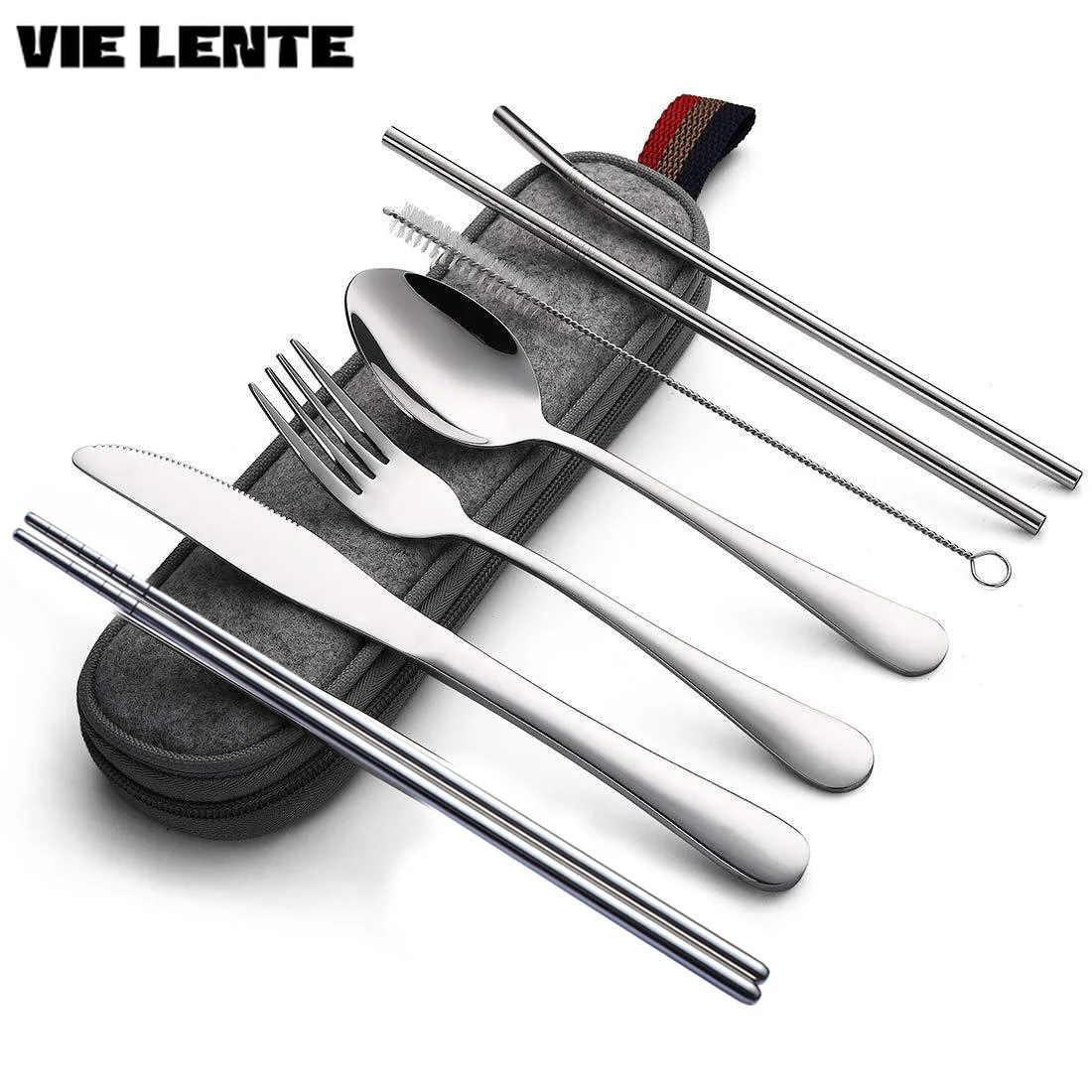 8Pcs/set Tableware Reusable Tr - огляд і ціна Camping Cooking Cutlery Set