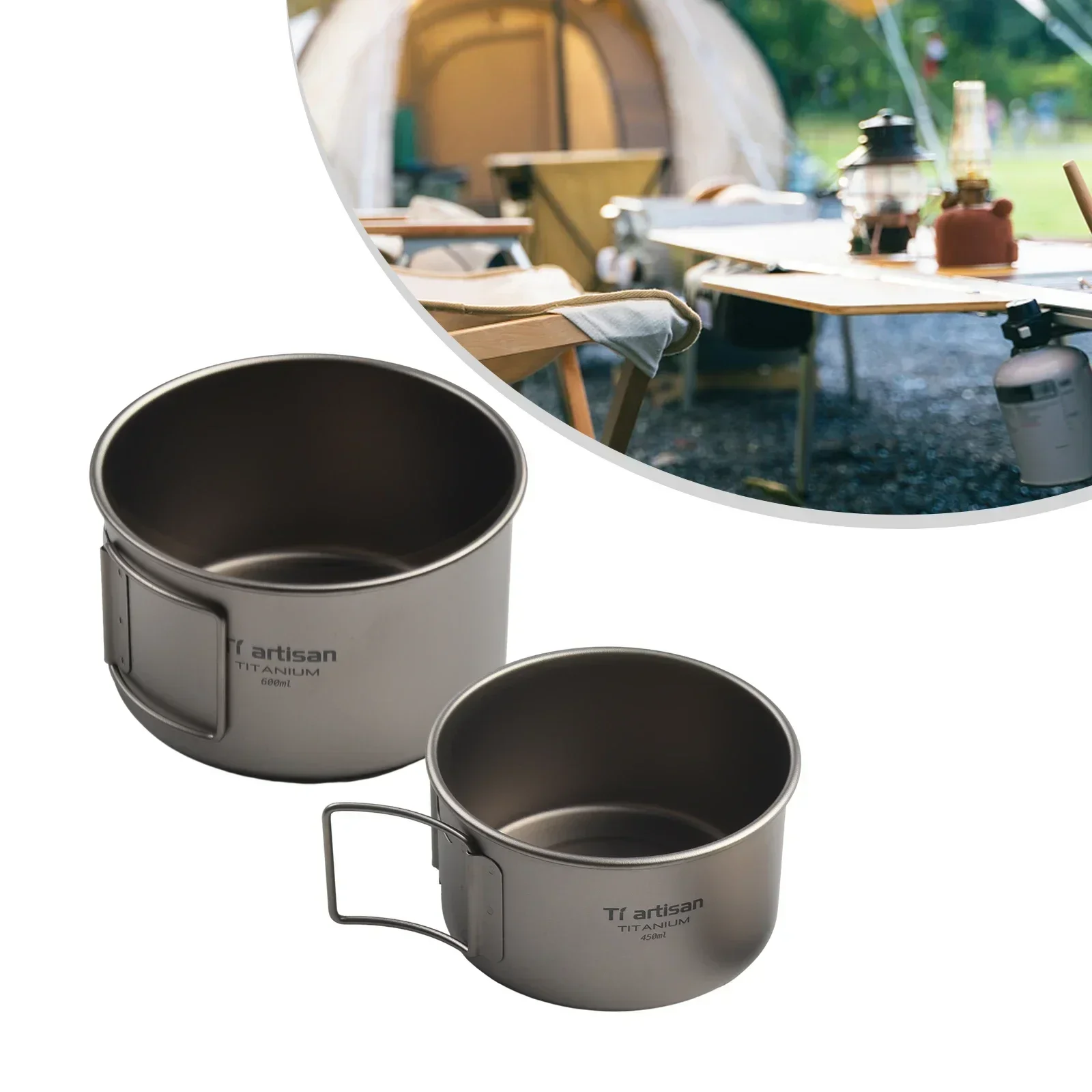 Titanium Bowl With Folding Han - огляд і ціна Camping Cooking Pot With Lid