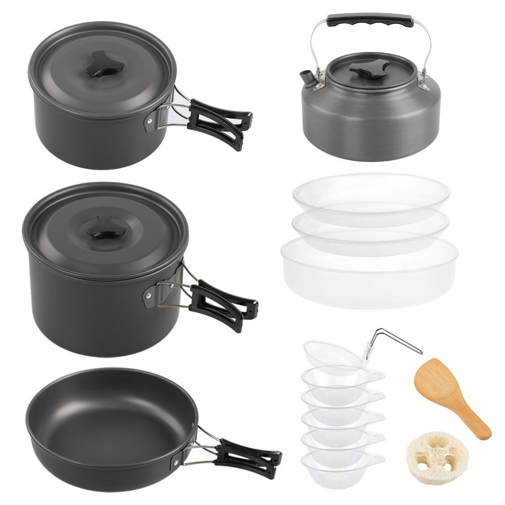 Outdoor large cooking set, 2-4 - огляд і ціна Nesting Camping Cooking Set