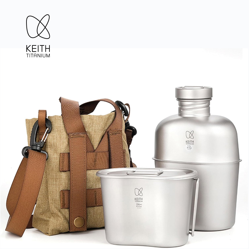KEITH  Pure Titanium Canteen M - огляд і ціна Camping Outdoor Cooking Set