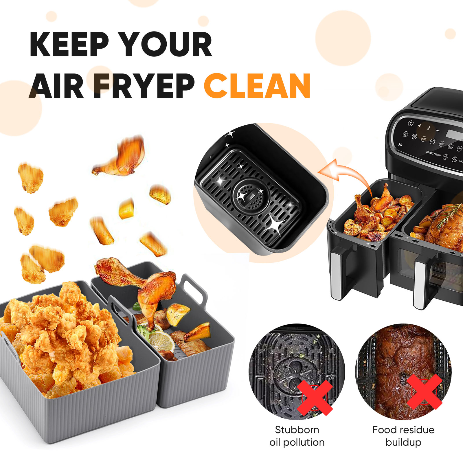 2pcs Set Silicone Air Fryer Ma - огляд і ціна Camping Cooking Mat