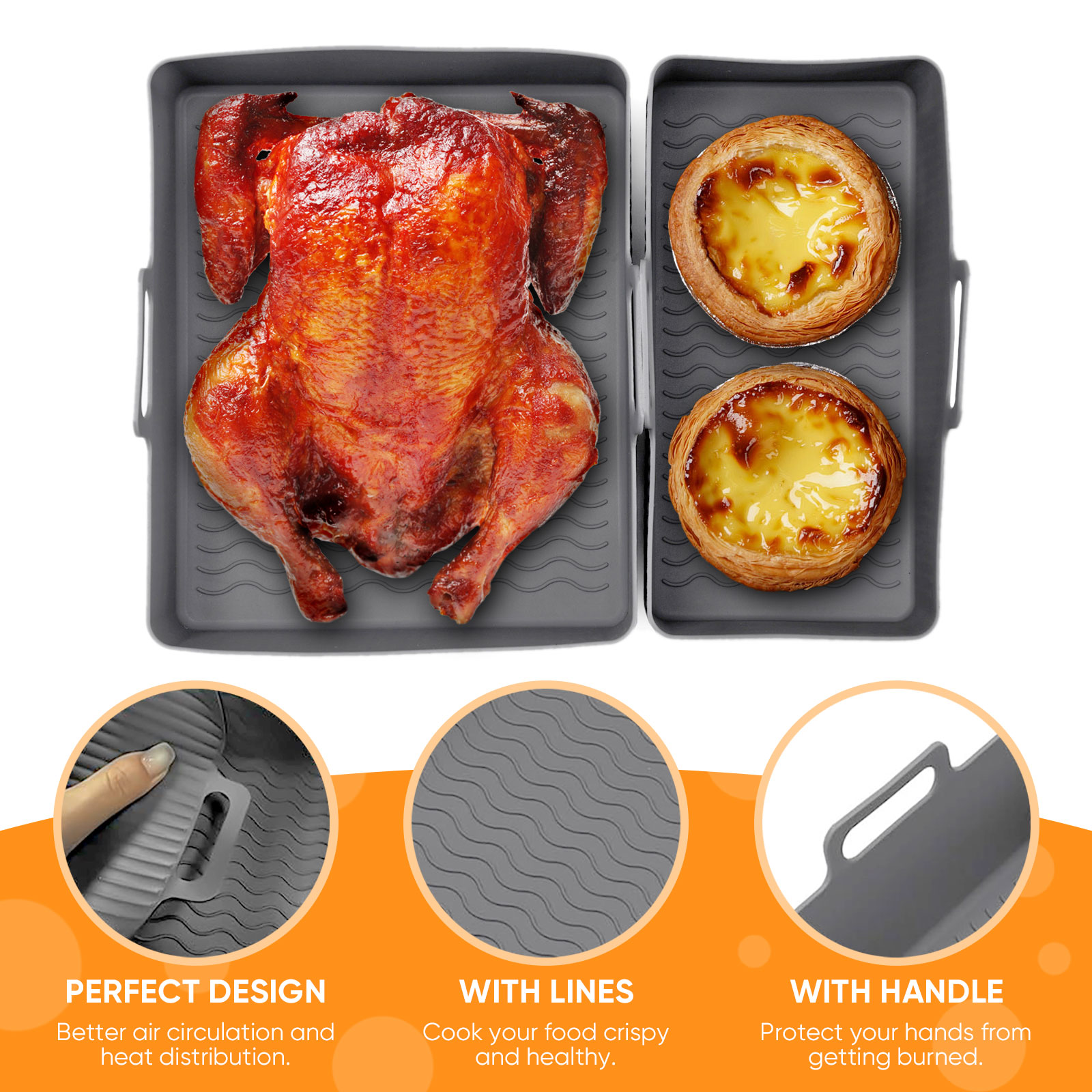 2pcs Set Silicone Air Fryer Ma - огляд і ціна Camping Cooking Mat