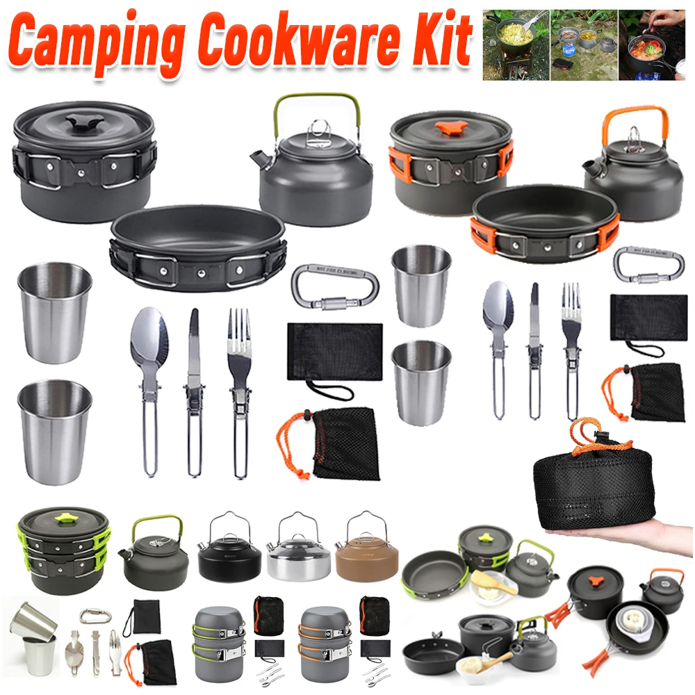 Camping Cookware Kit Kettle Po - огляд і ціна Camping Outdoor Cooking Set