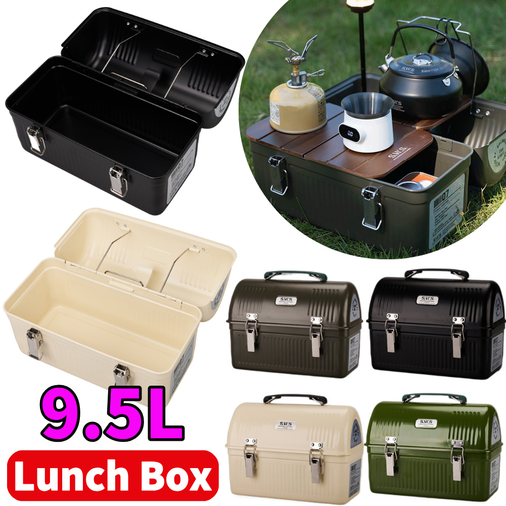 9.5L Vintage Metal Lunch Box w - огляд і ціна Camping Cooking Box
