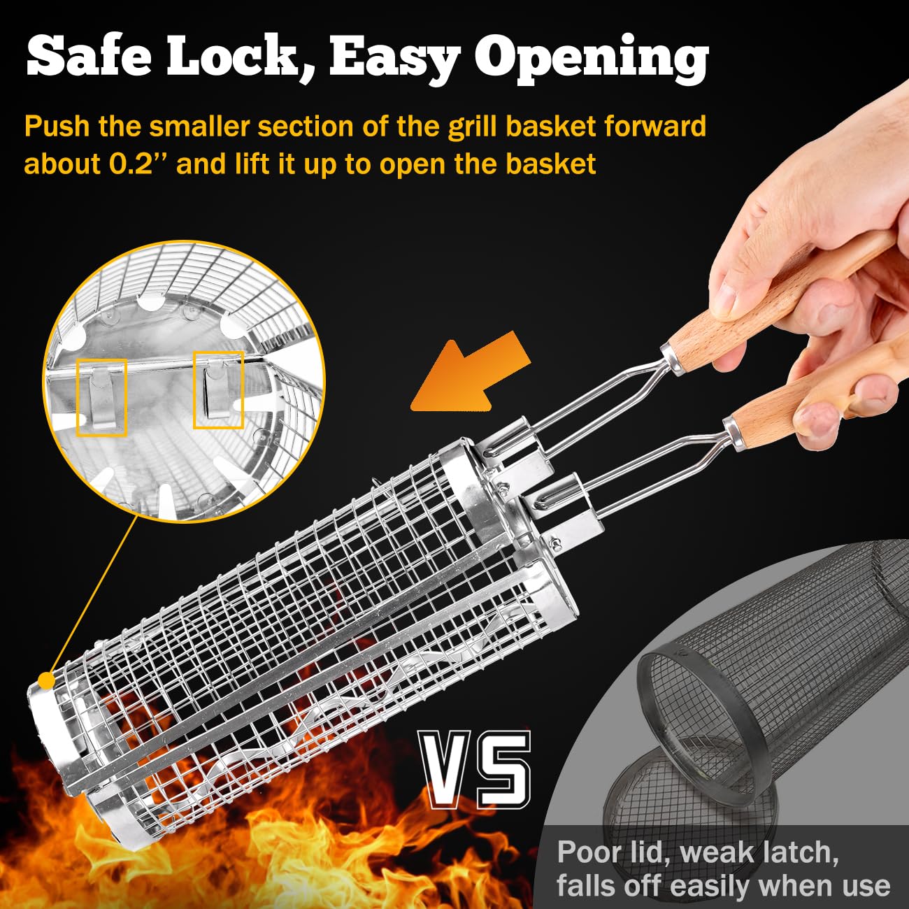 BUYYES Rolling Grill Basket BB - огляд і ціна Camping Cooking Roll